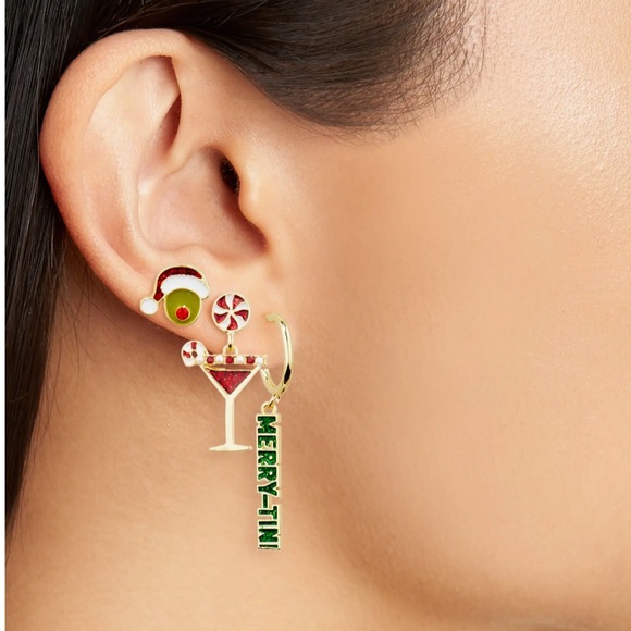 Baublebar Set of 3 Small Holiday Martini Stud Earrings - Picture 2 of 5